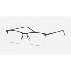 Modo 4284S Eyeglasses Matte Black Rectangular Lightweight Optical Frame Half Rim